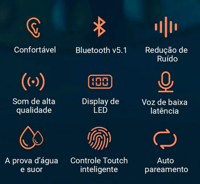 Fone de Ouvido Bluetooth M10 Sem Fio